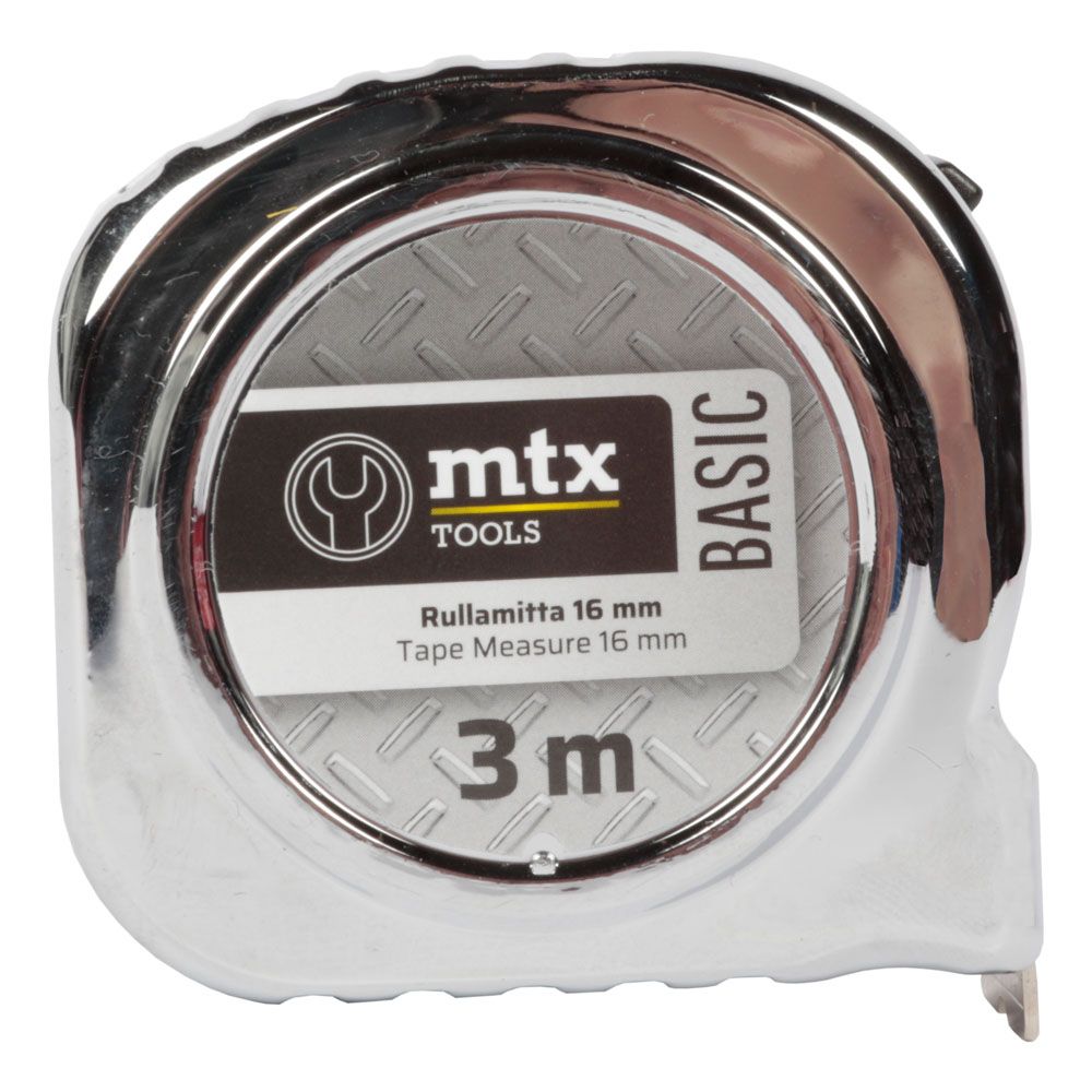 MTX Tools Basic mõõdulint kroomitud korpuses 16 mm 3 m