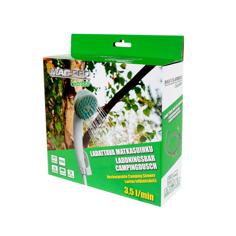 Mag-Pro Garden laetav matkadušš, valge, IPX8