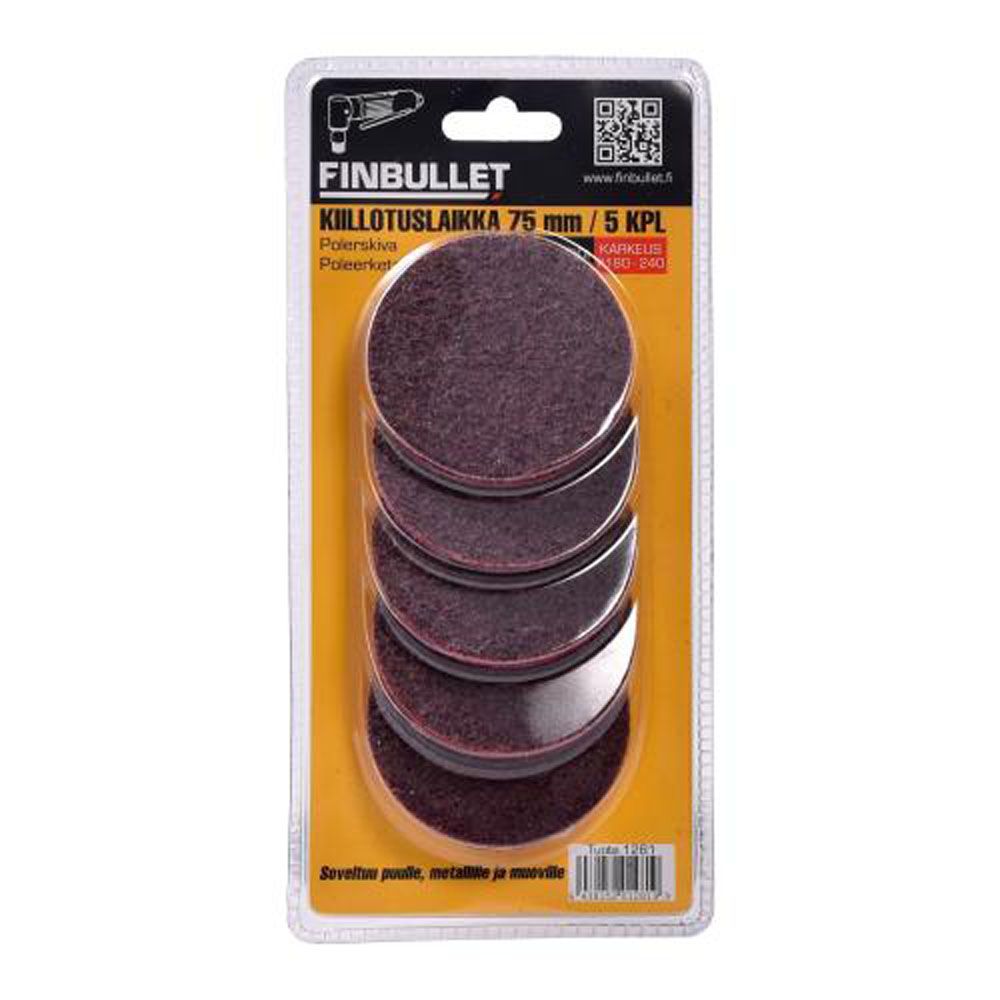 Finbullet polerskivor 75 mm, 5 st.