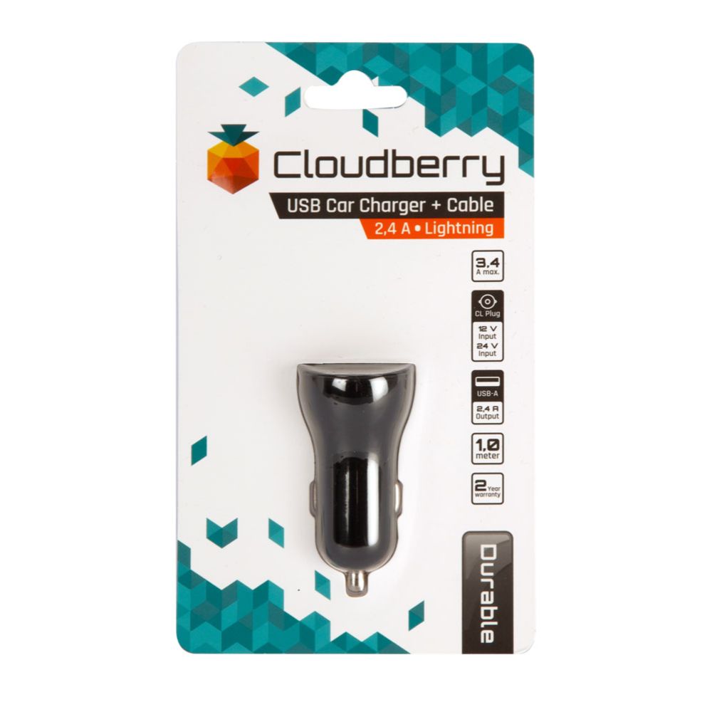Cloudberry 3,4 A Lightning autolaturi 1 x USB 2,4 A