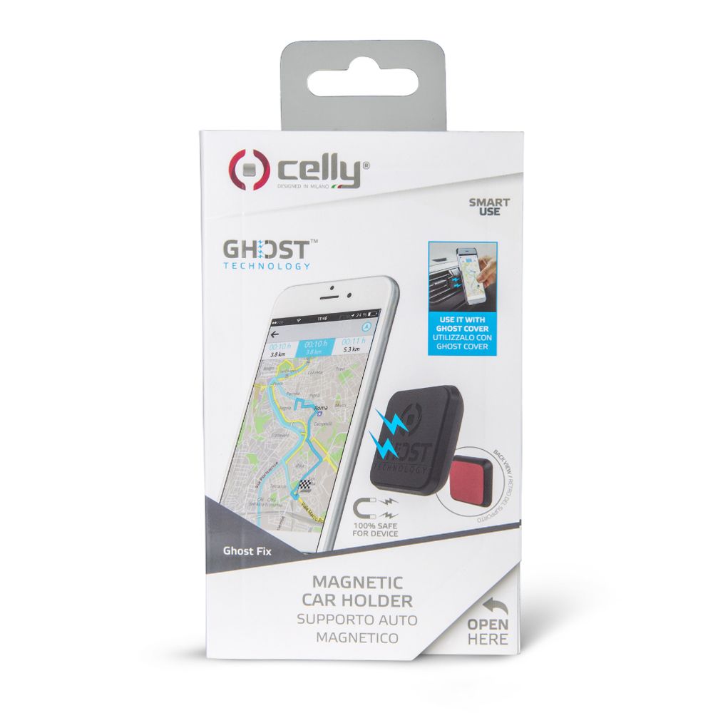 Celly Ghost Fix magnetiga mobiilihoidik autosse must