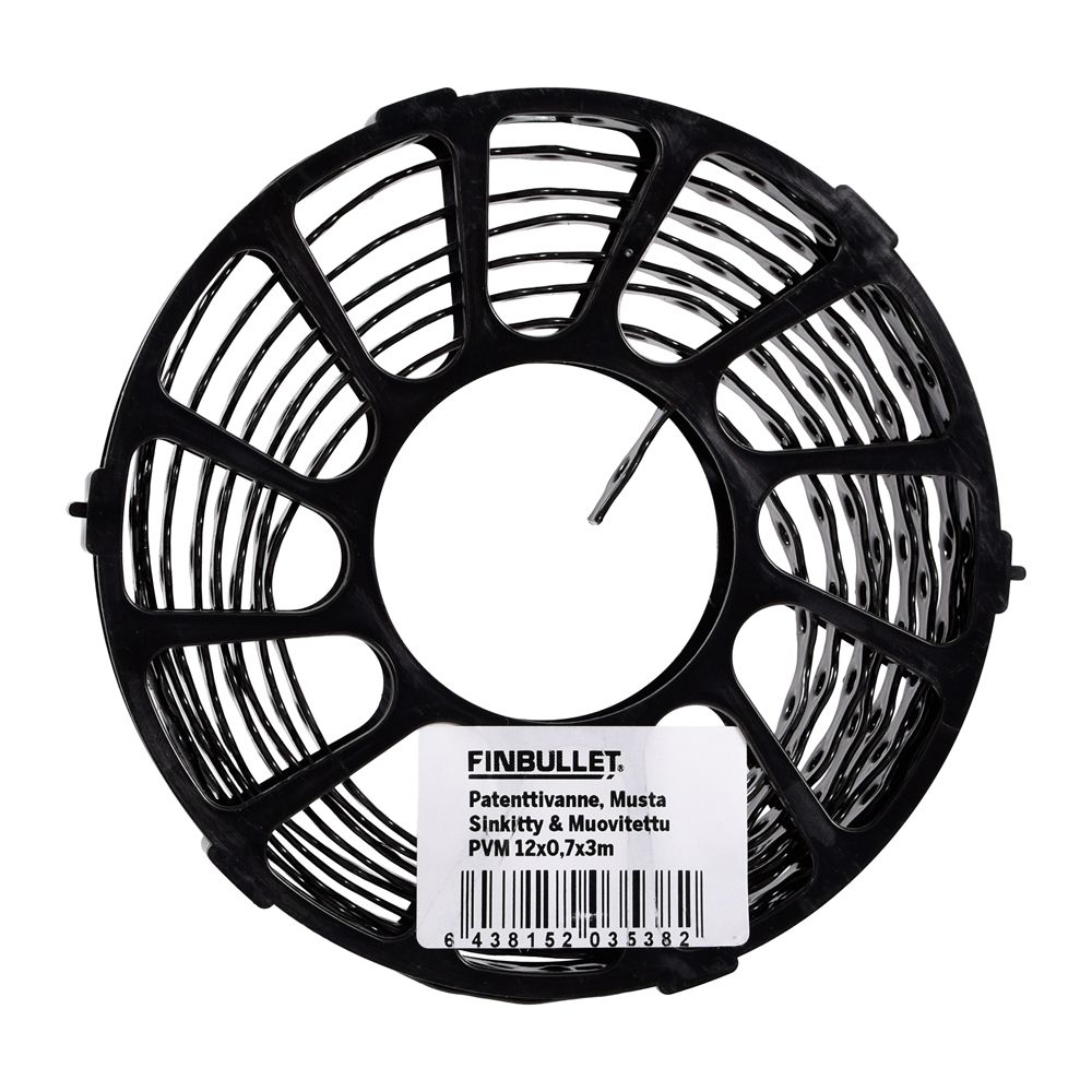 Finbullet patenttivanne musta 12 x 0,7 x 3 m