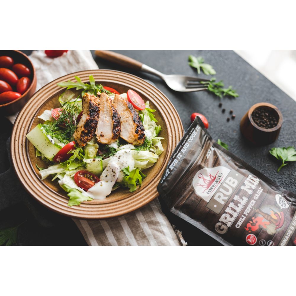 Poppamies Rub Grill Mix chili-pepper-garlic mausteseos 200 g