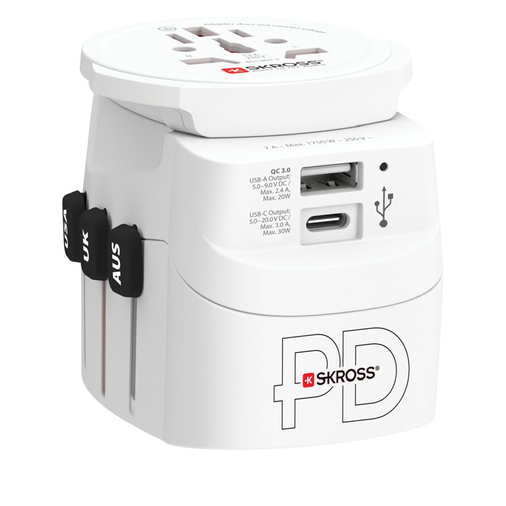 Skross AC30PD PRO Light USB-A+C PD reisiadapter maailm