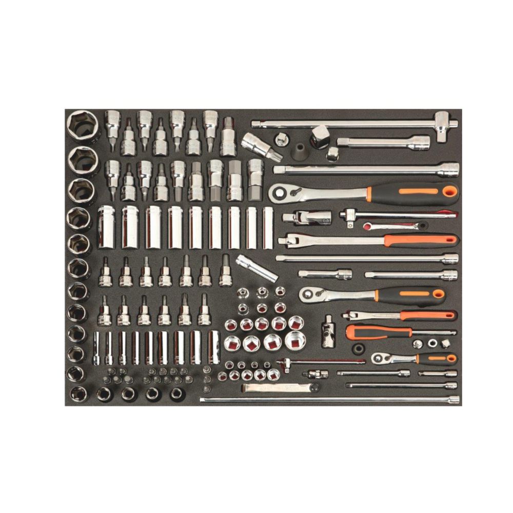 Bahco FF1A08 padrunikomplekt tööriistakärusse 1/4" & 3/8" & 1/2" 168 osa