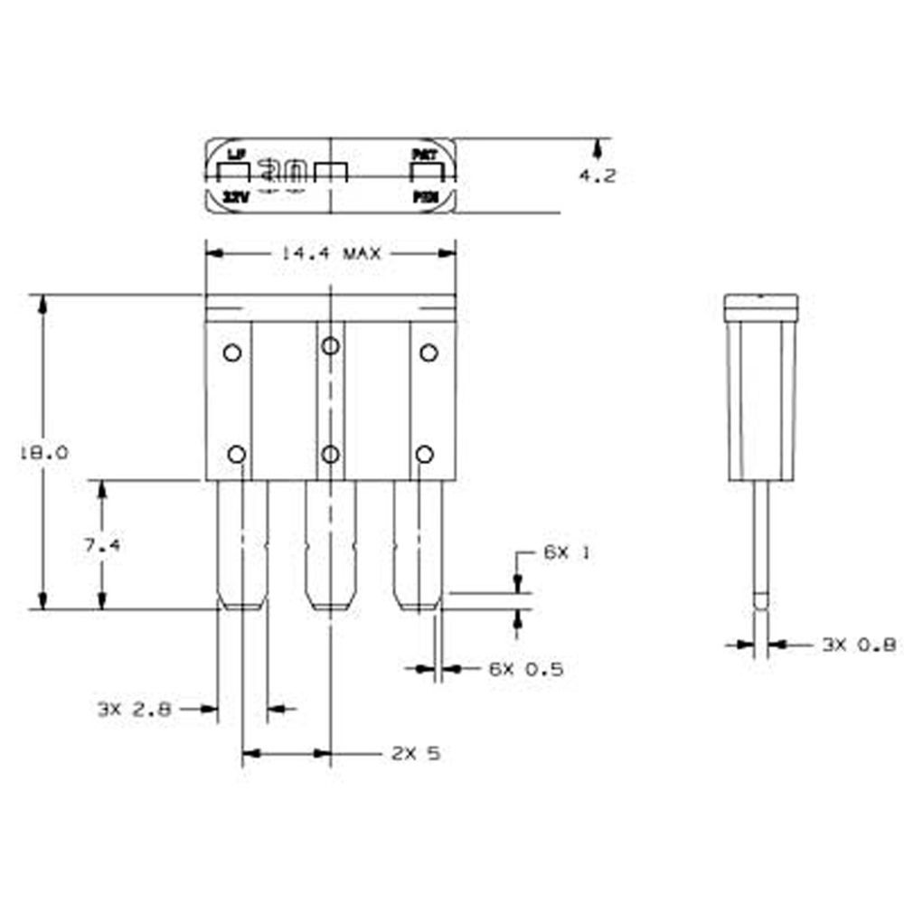 Autoline MICRO-3 flatsäkring 7,5 A brun 5 st.