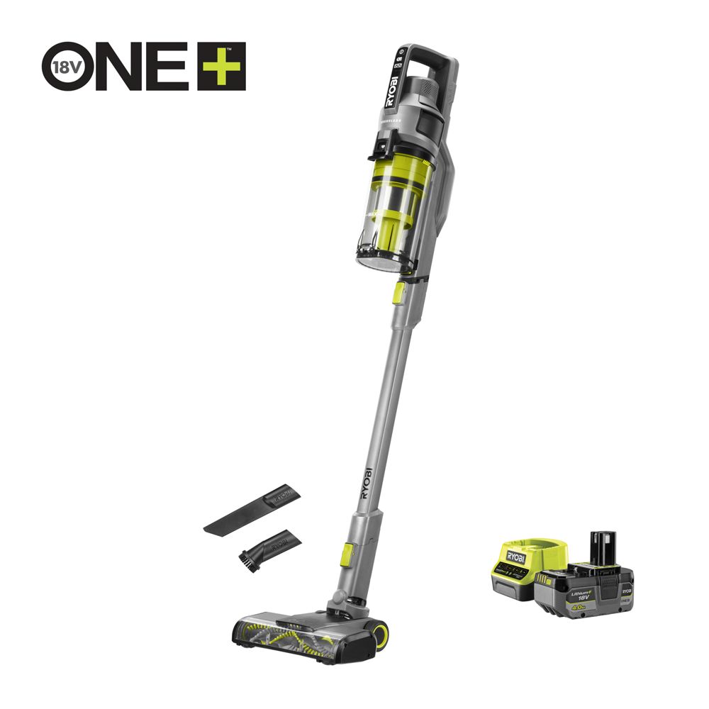 Ryobi ONE+ hiiliharjaton varsi-imuri RSVS18BL-1C40G (4,0 Ah)