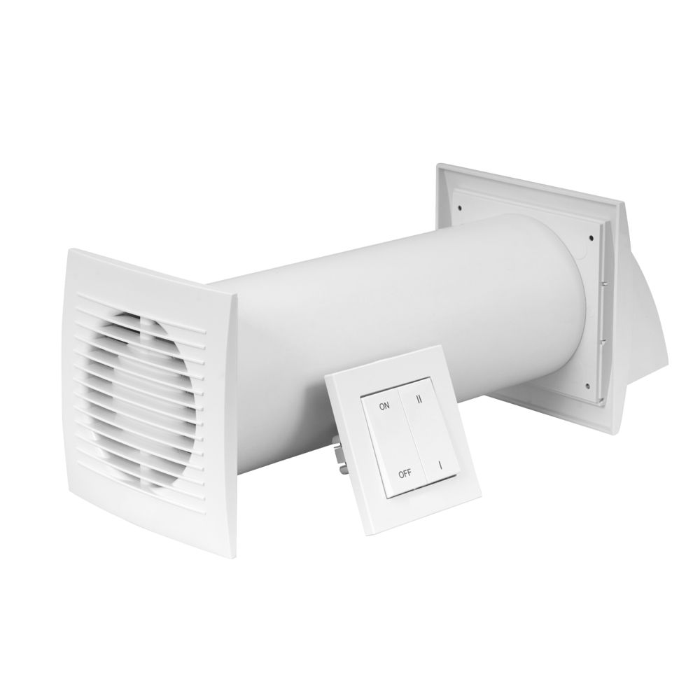 Aste 100SK ventilationsenhet med värmeåtervinning och strömbrytare