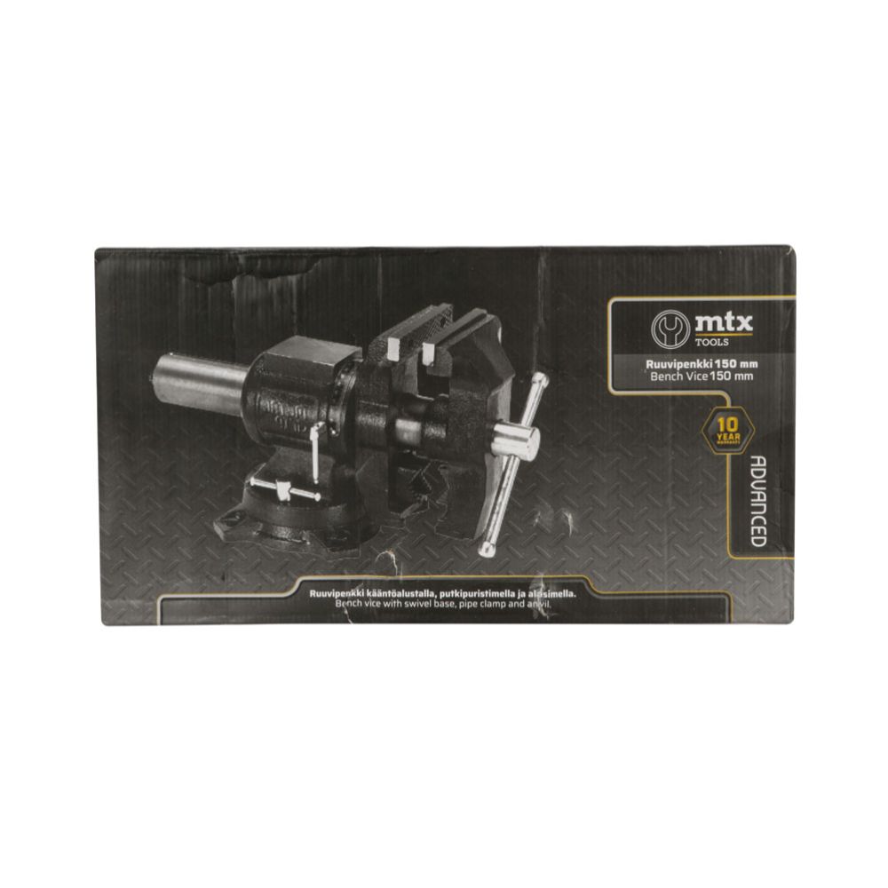 MTX Tools kääntyvä ruuvipenkki putkipuristimella ja alasimella 150 mm