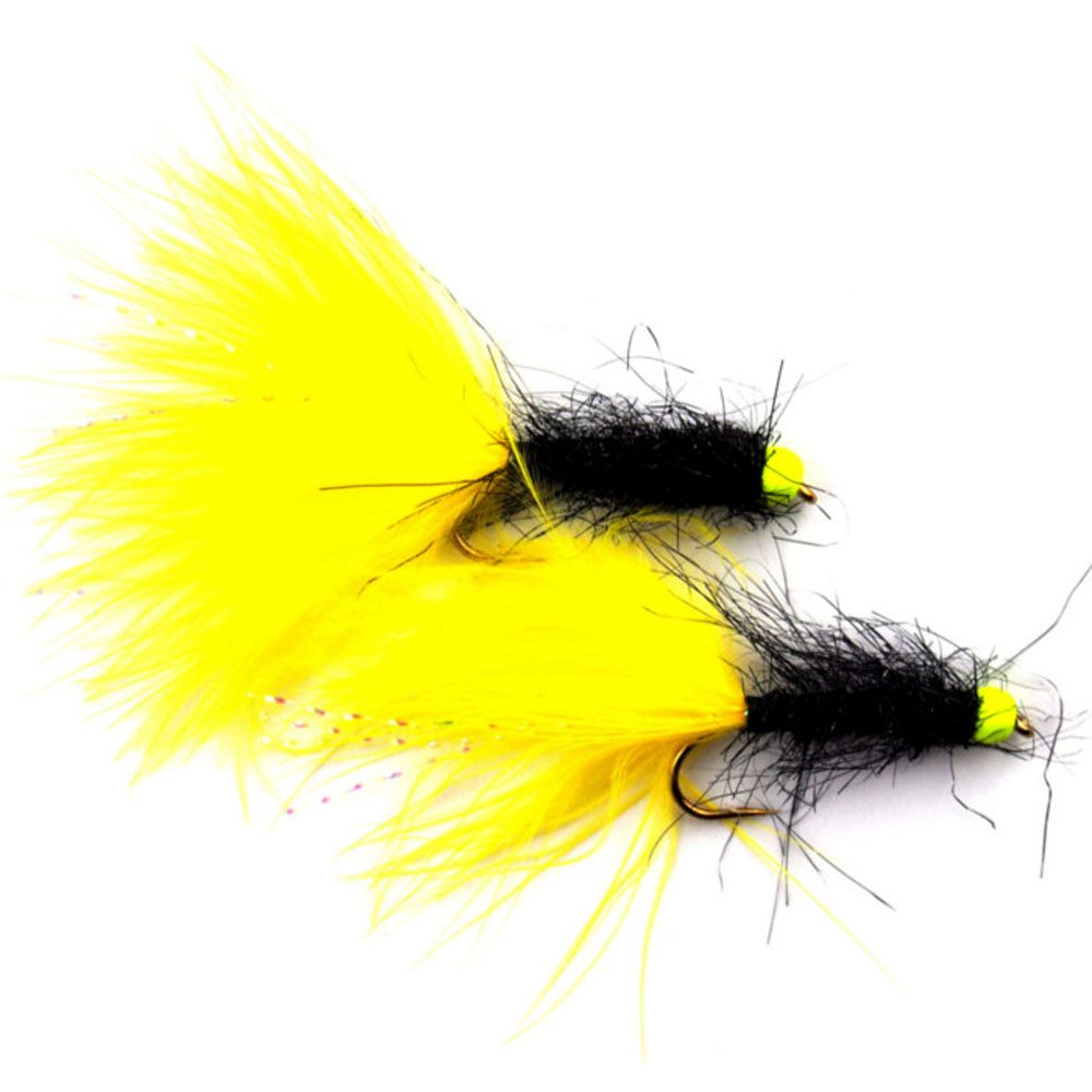 Eumer leech streamer gul/svart #8 2 st.
