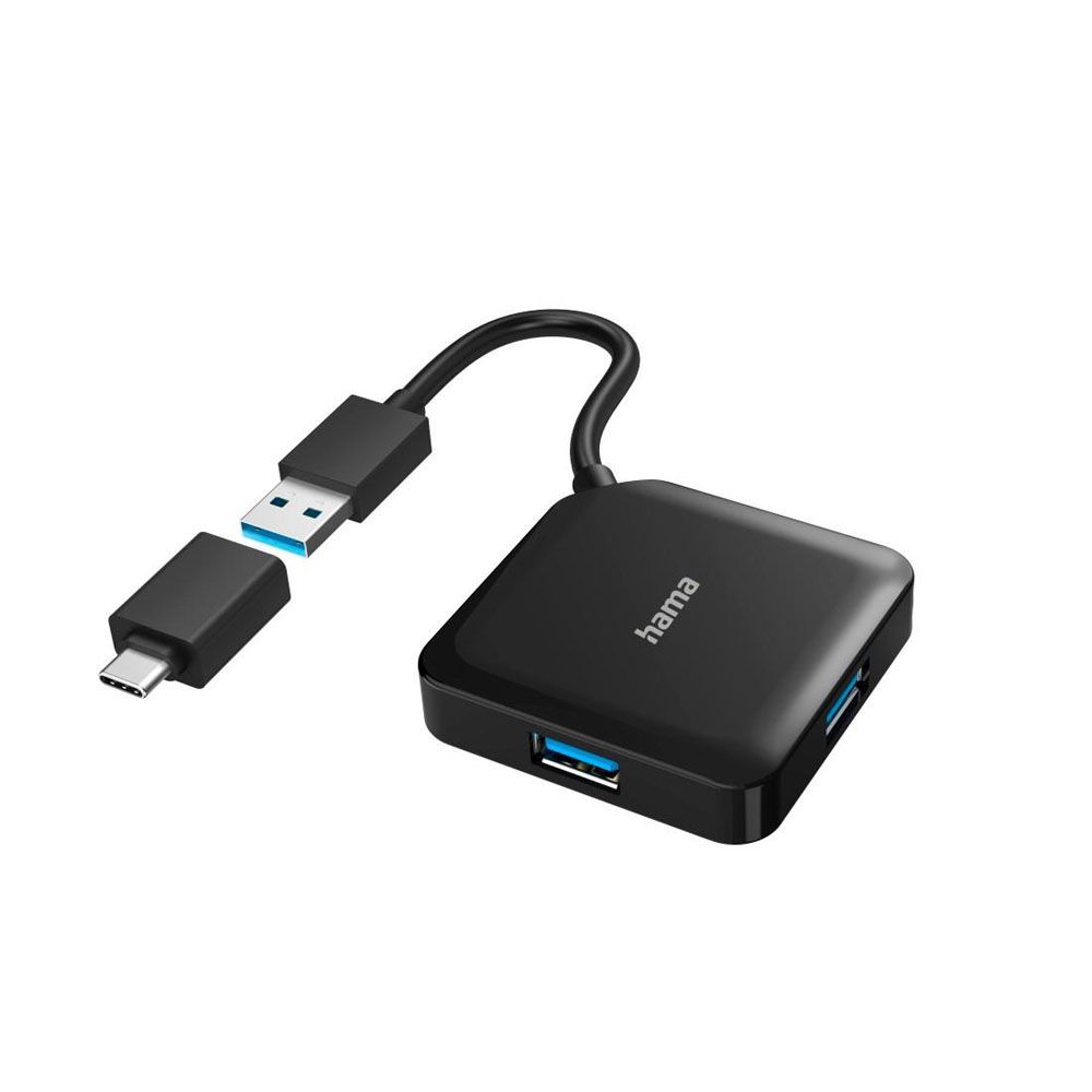 Hama 4pesaga USB jaotur USB-A + USB-C adapteri USB 3.2 Gen 1, 5 Gbit/s
