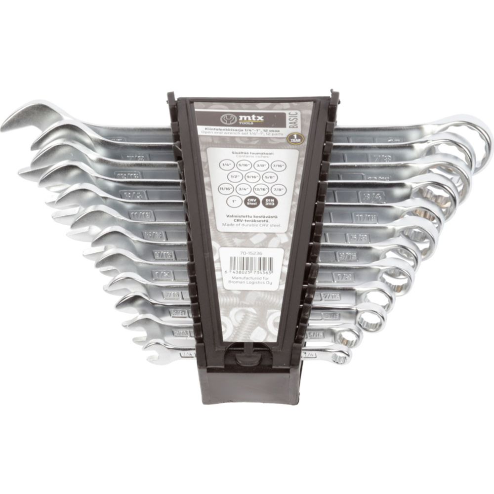 MTX Tools Basic lehtsilmusvõtmete komplekt tollimõõt 1/4-1" 12 osa