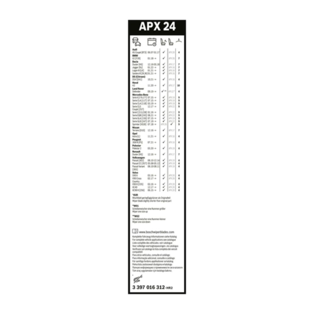 Bosch AeroTwin MultiClip APX24 kojamees, 60 cm