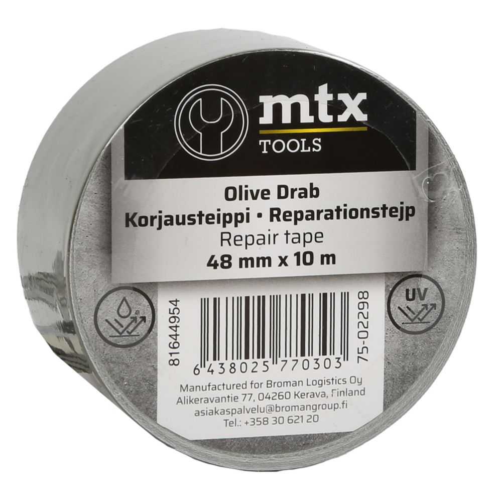 MTX Olive Drab korjausteippi 48 mm x 10 m oliivinvihreä