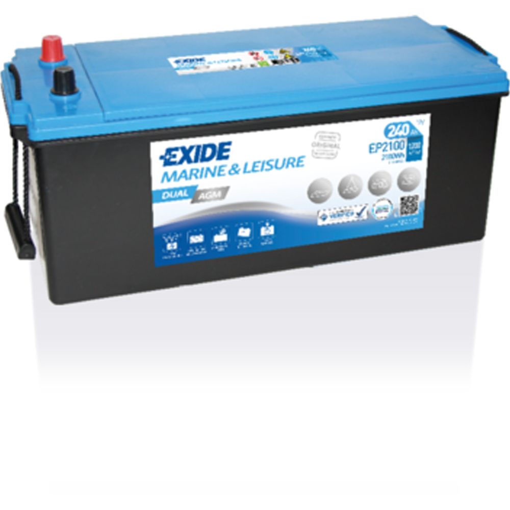 Exide Dual AGM EP2100 batteri 240 Ah/1200 A 520 x 280 x 240 mm