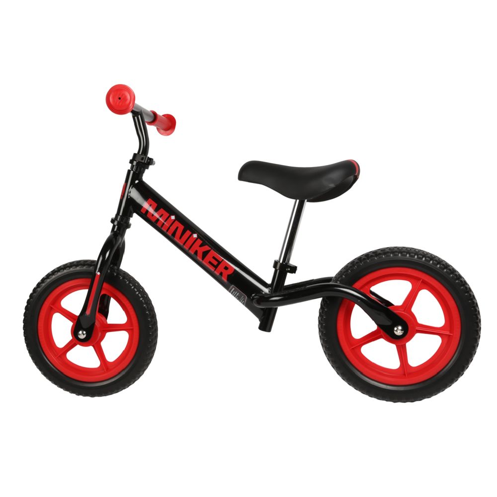 Miniker potkupyörä 12" musta/punainen