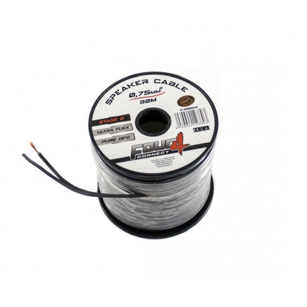 FOUR Connect STAGE2 OFC-kaiutinkaapelikela 2x0.75 mm² 30 m