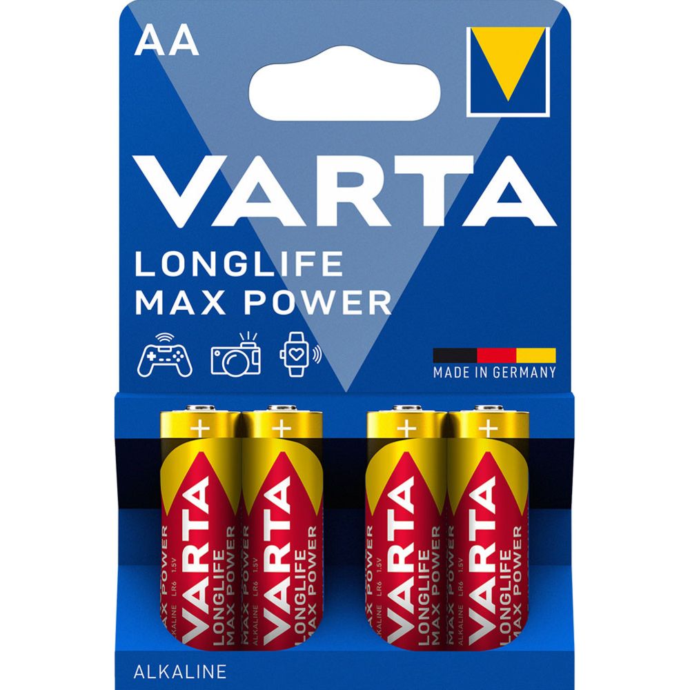 VARTA Longlife Max Power AA-batteri, 4 st.