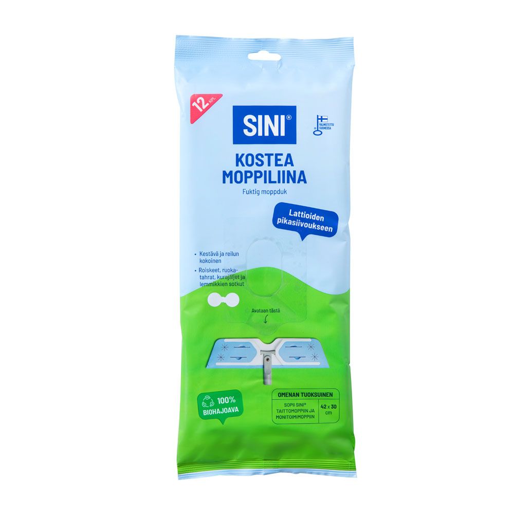 Sini niiske mopilapp, 12 tk