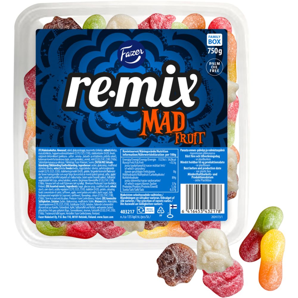 Fazer Remix Mad Fruit Mix 750 g