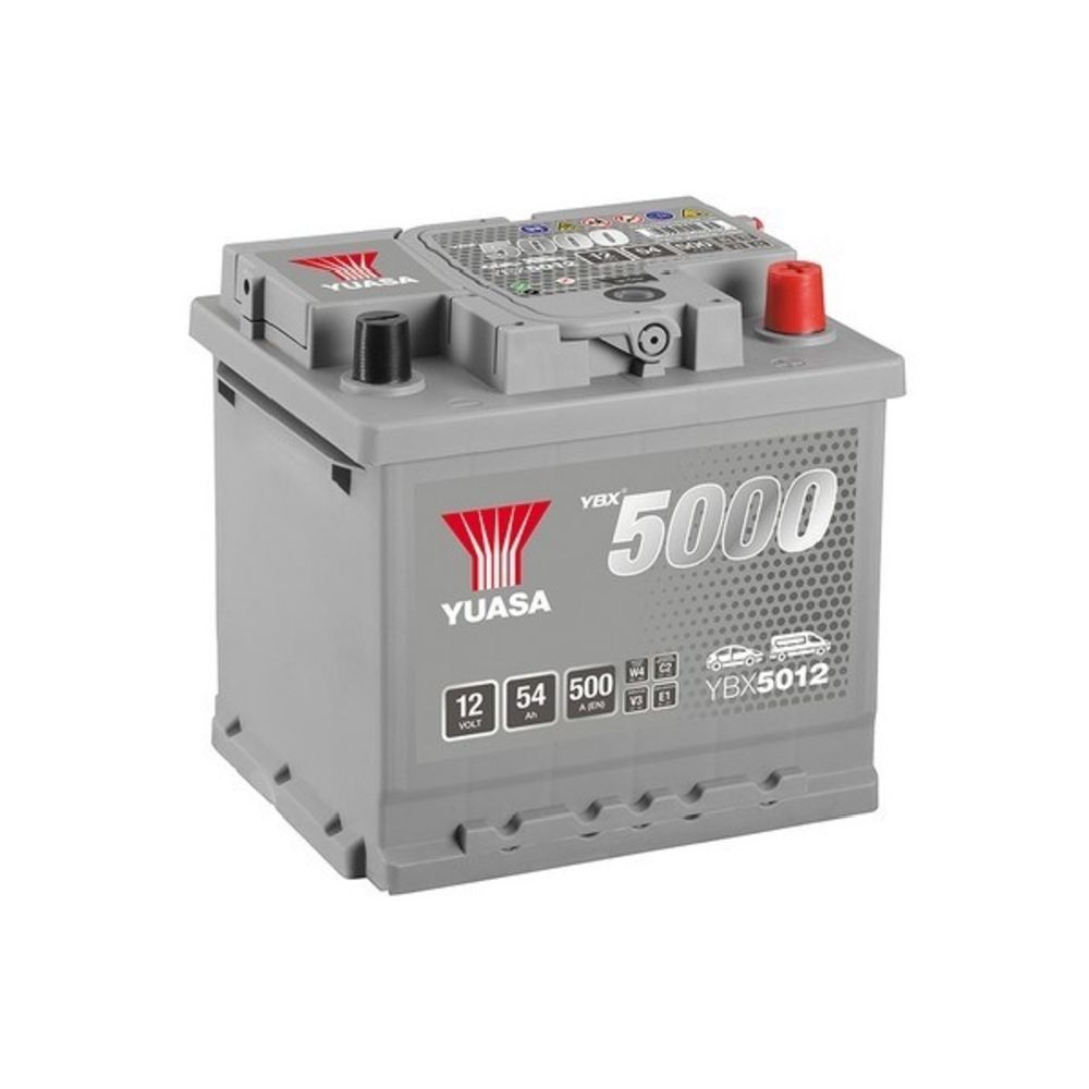 Yuasa YBX5012 54Ah / 500A akku P207 x L175 x K190 -+