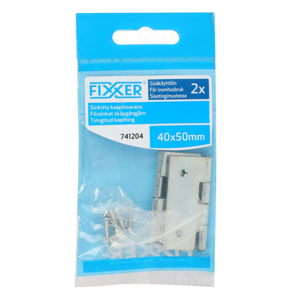 Fixxer® kapi hinged 50 x 40 mm tsingitud 2 tk
