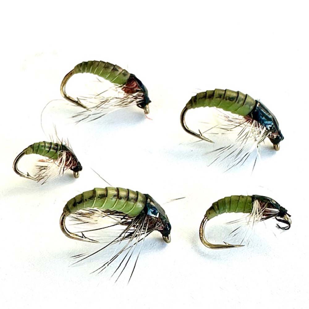 MTX Fishing nattsländelarv flugset 5 st. färg: grön