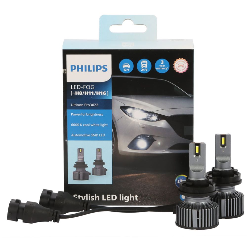 Philips Ultinon Pro 3022 LED H8/H11/H16 autopirnid, 2 tk