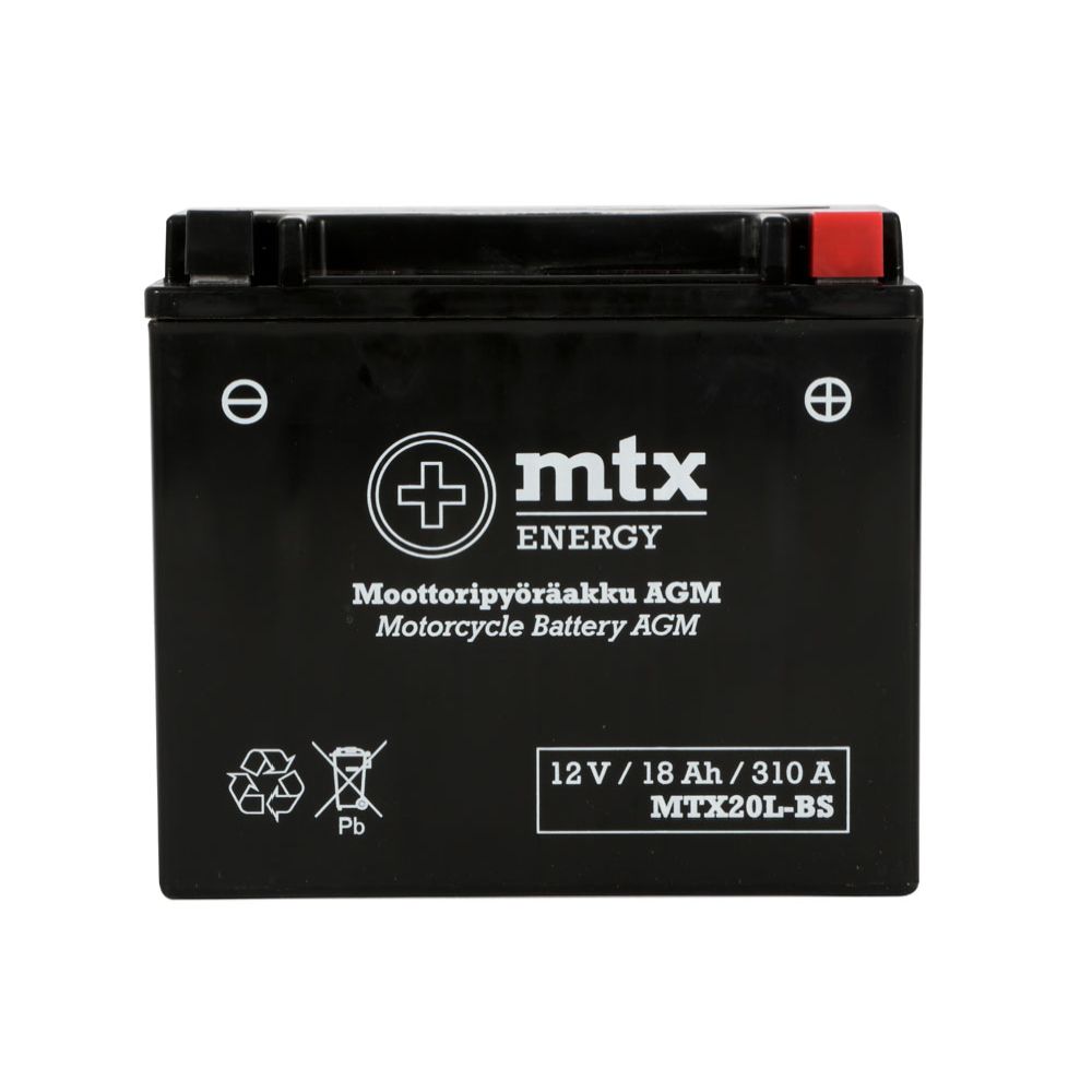 MTX Energy AGM-aku, 12 V, 18 Ah, "MTX20L-BS" (P 175 x L 87 x K 155 mm)