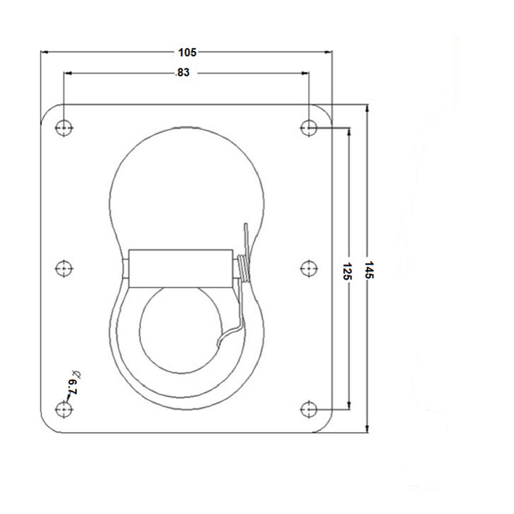 Surrningsfäste till släpvagn 105 x 145 mm