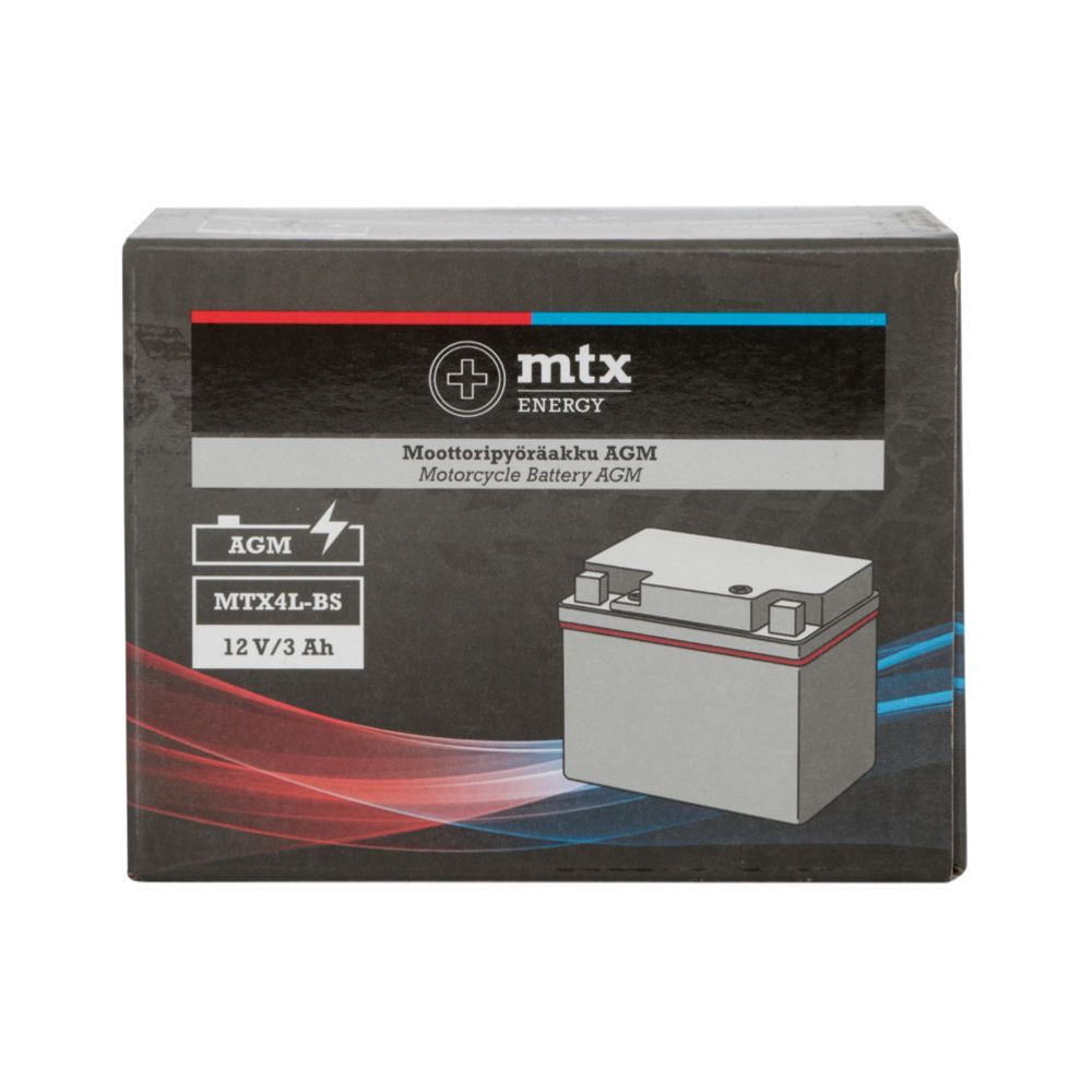 MTX Energy AGM-aku 12 V 3 Ah "MTX4L-BS" (P113 x L70 x K85 mm)