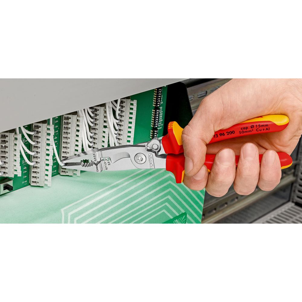 Knipex® 13 96 200 T VDE monitoimikärkipihdit putoamissuojattu 200 mm
