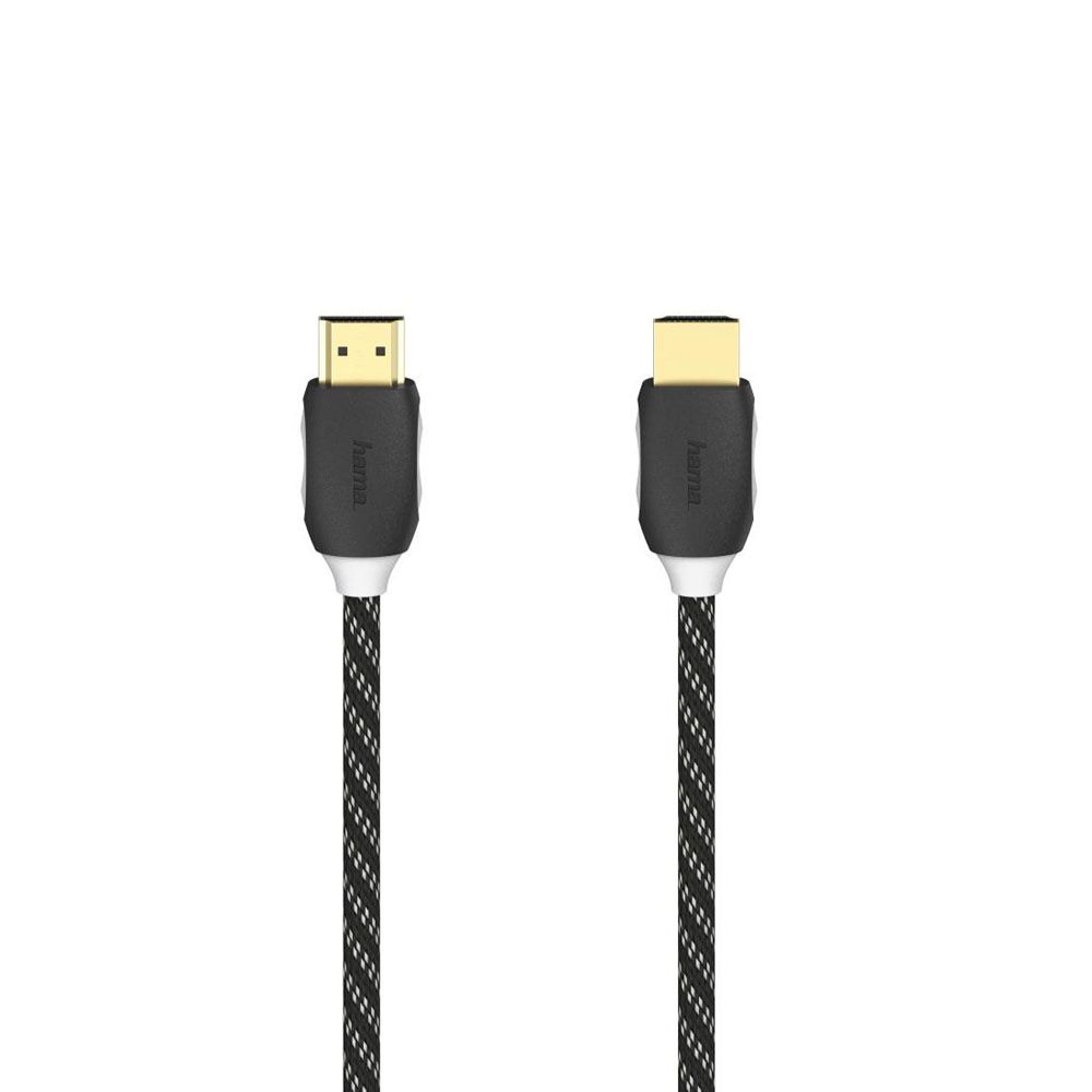 Hama HDMI-kaapeli, HDMI uros - HDMI uros, "Fabric", 4K, Ethernet, 1,5 m
