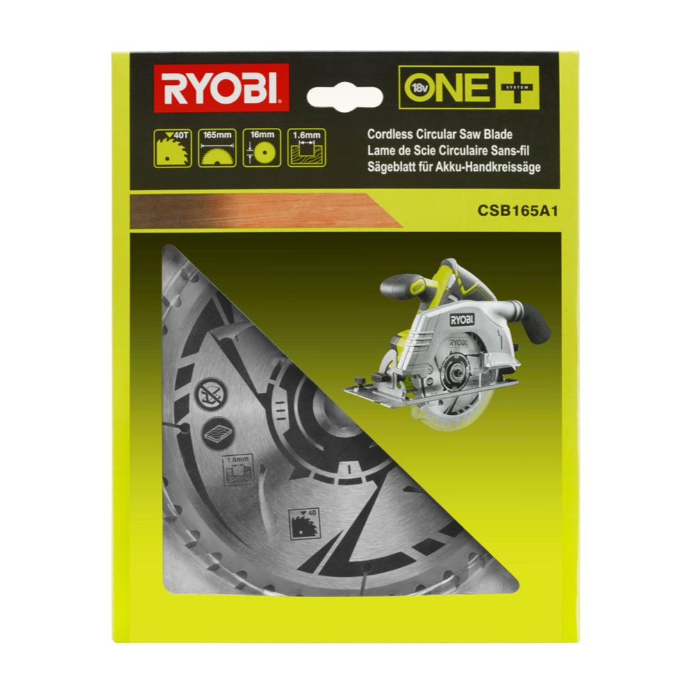 Ryobi ONE+ saeketas, 165 x 16 mm, 40 hammast, CSB165A1
