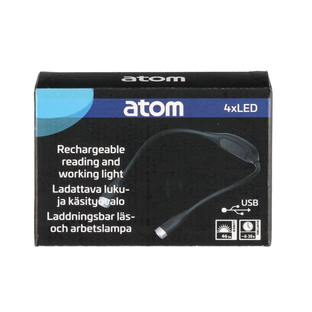 Atom LED luku- ja käsityövalo 46 lm, USB-ladattava