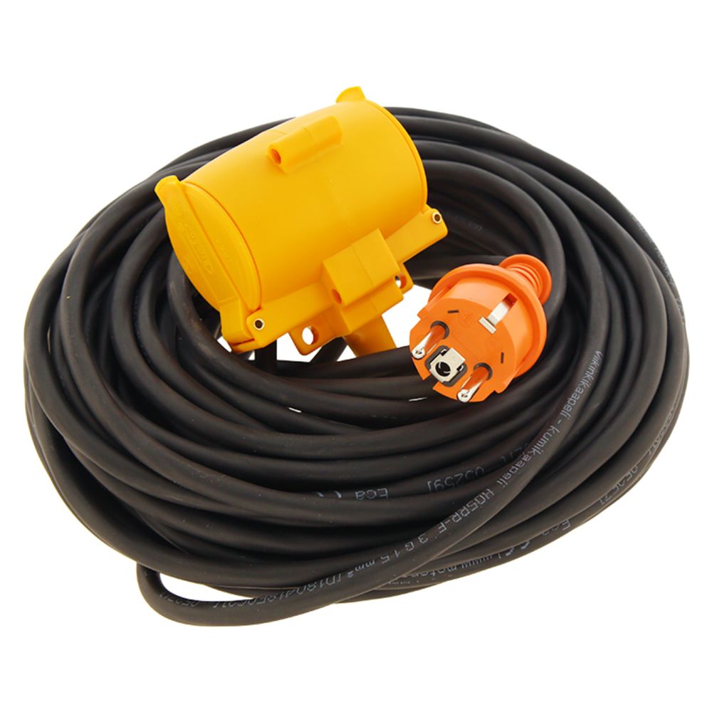 Airam 2-osaline pikendusjuhe, kummikaabel, 20 m, 3 x 1,5 mm², IP44