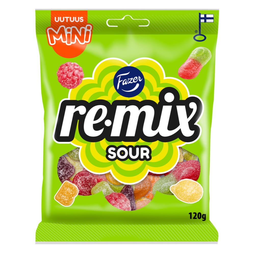 Fazer Remix Mini Sour karkkipussi 120 g