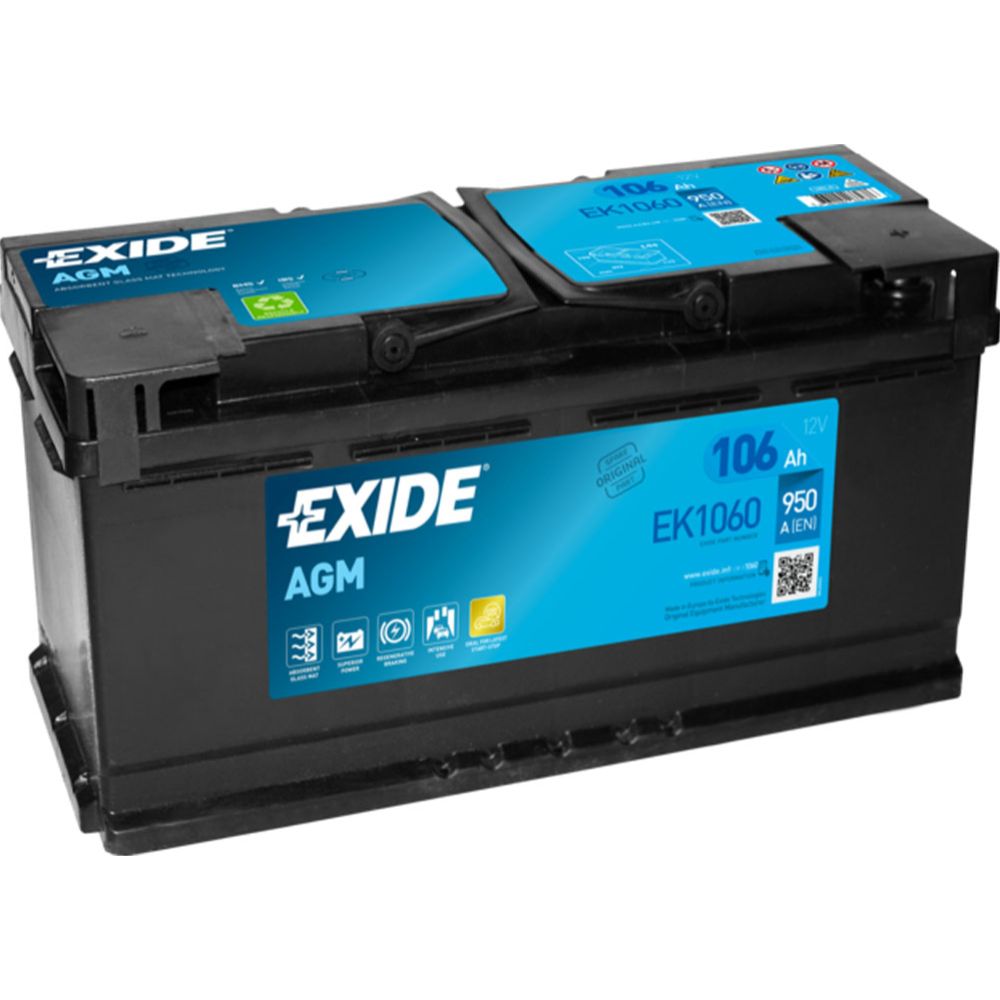 Exide EK1060 106 Ah / 950 A aku, P392 x L175 x K190 -+