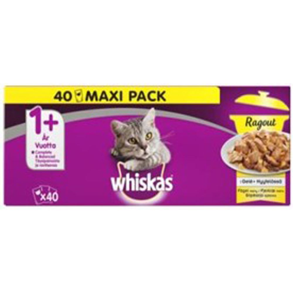 Whiskas 1+ ragout fågel menybox i gelé 40 x 85 g