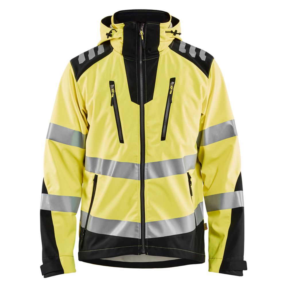 Blåkläder 4491 Highvis softshelljacka med varselfärger gul/svart