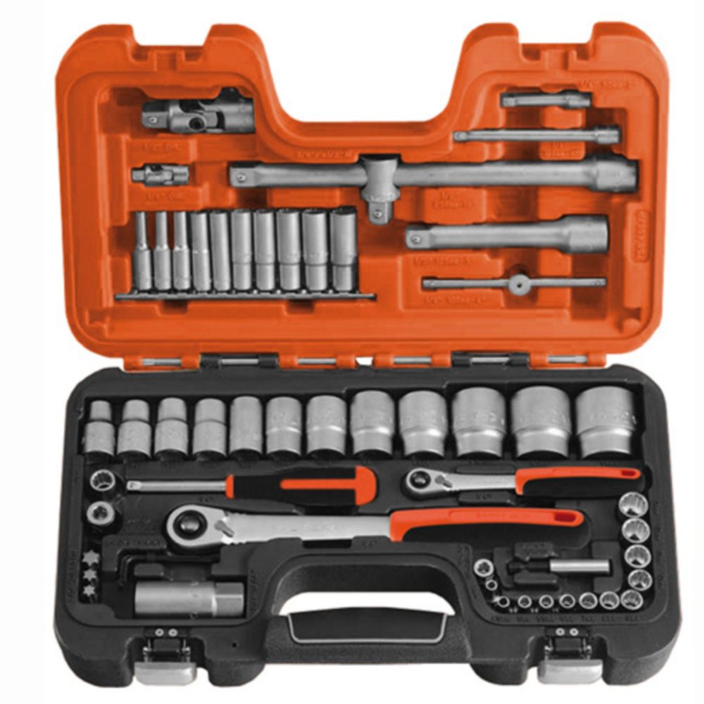 Bahco S560 12-kants hylsnyckelsats 1/2" & 1/4" 56 delar