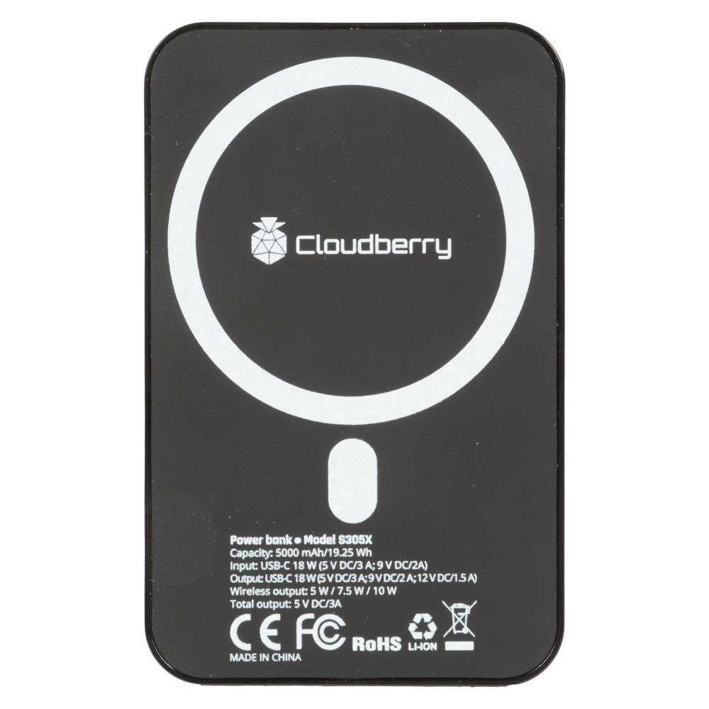 Cloudberry powerbank magnetisk trådlös 5000 mAh