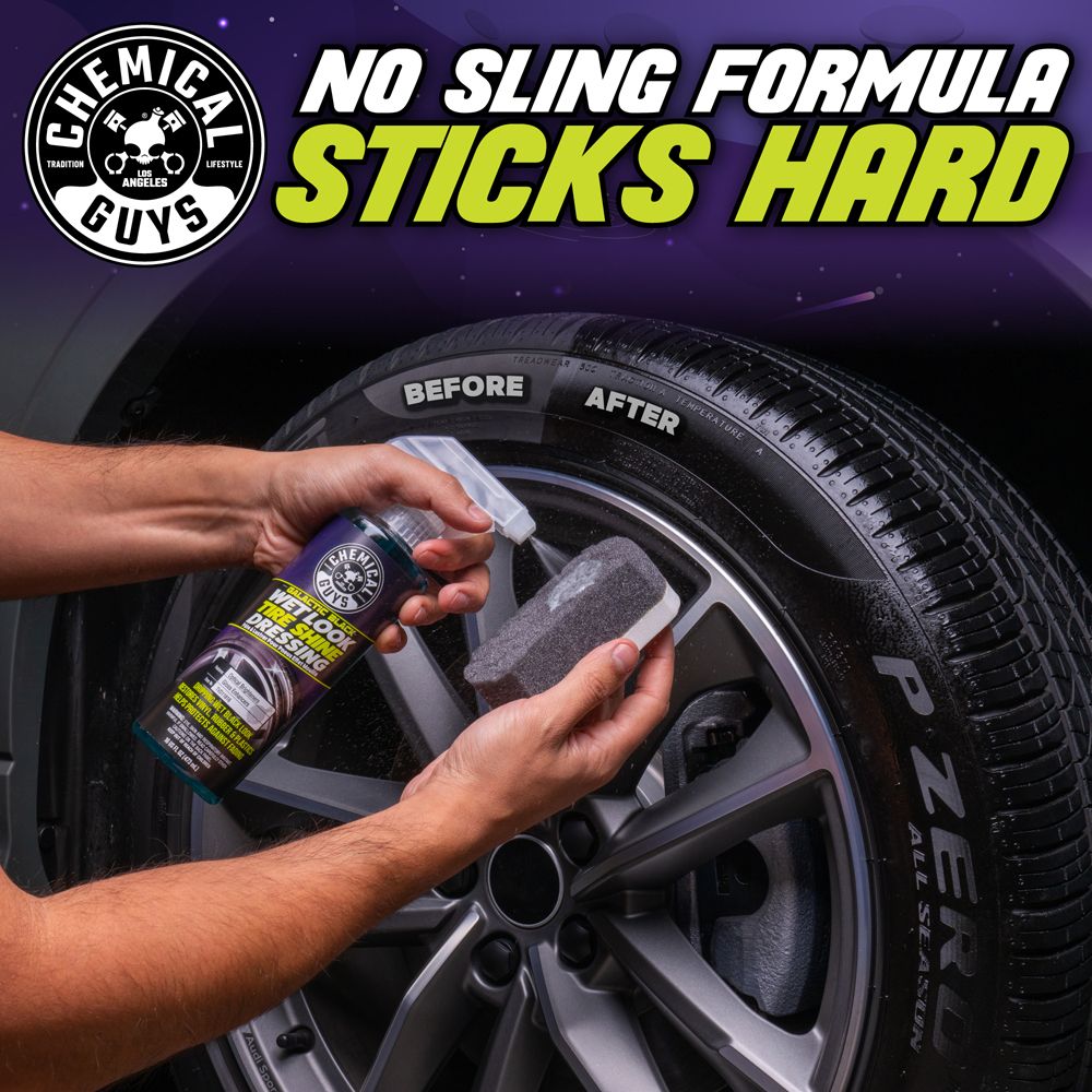 Chemical Guys Galactic Black Wet Look Tire Shine Dressing rengaskiilloke 473 ml