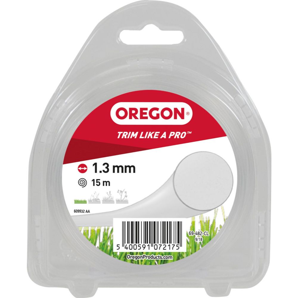 Oregon trimmertråd 1,3 mm x 15 m klar