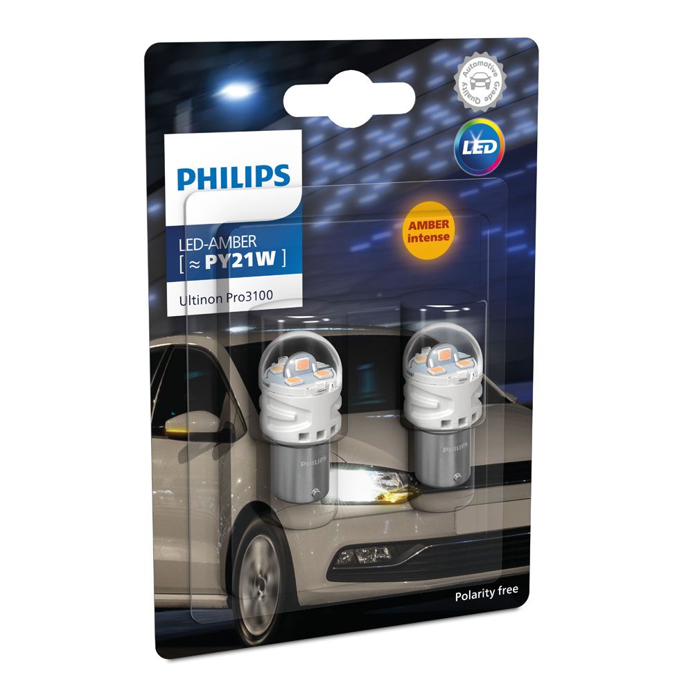 Philips Ultinon PRO3100 LED-lampa PY21W gul 2 st.