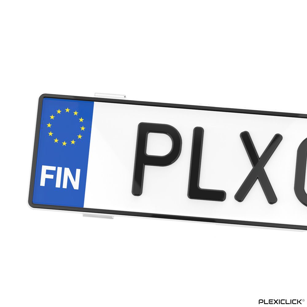 Plexiclick V3.1 läpinäkyvä rekisterikilven pidike 118 mm korkealle kilvelle