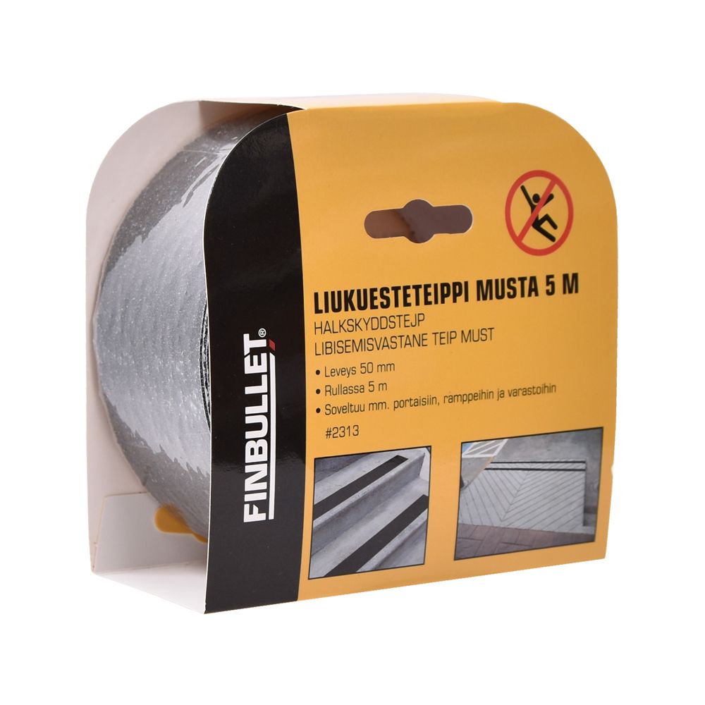 Finbullet libisemisvastane teip must 50 mm 5 m