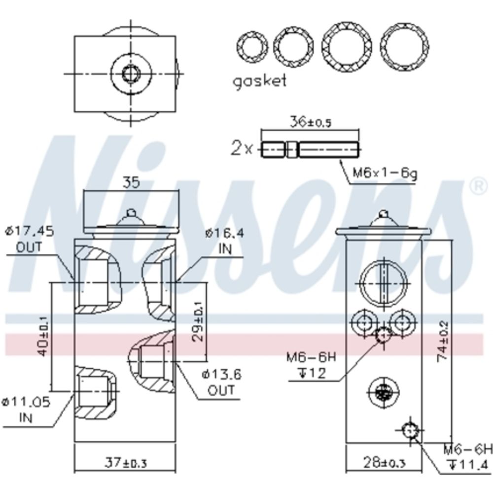 Ilmastointilaitteen paisuntaventtiili 12-00368