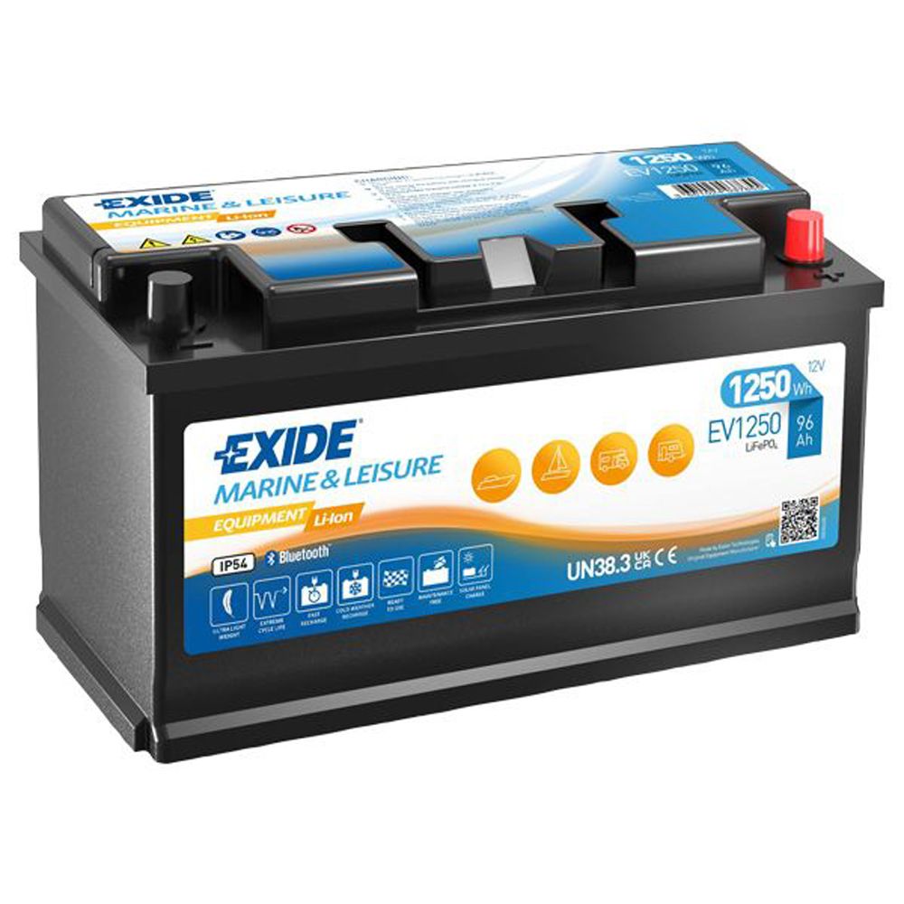 Exide Equipment EV1250 96 Ah / 1250 Wh Lithium aku, P 355 x L 176 x K 190 - +