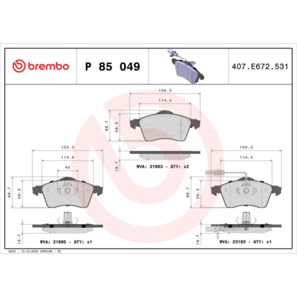 Piduriklotside komplekt 97-22464